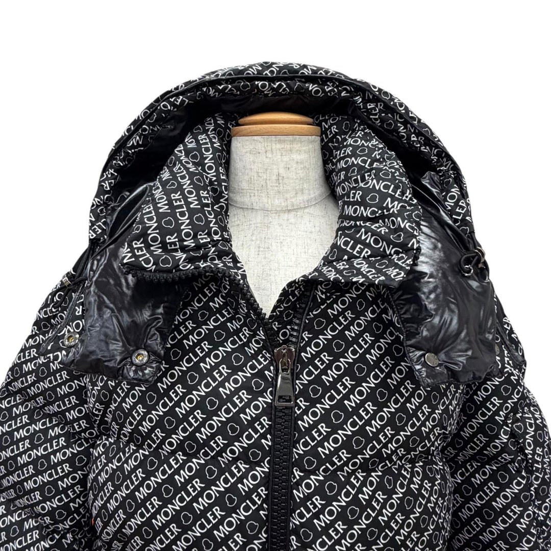 Excellent MONCLER Down jacket MAIRE Logo patch, all-over logo print, hooded, 1