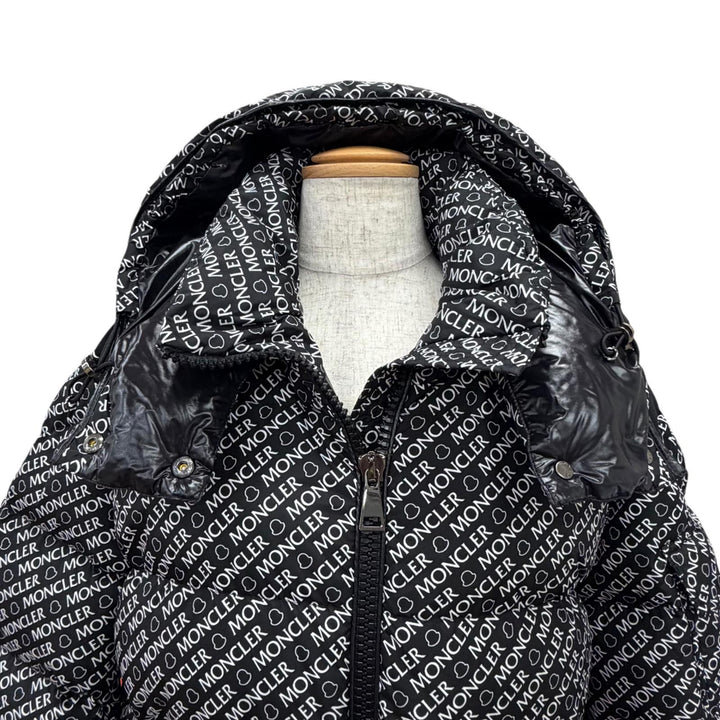 Excellent MONCLER Down jacket MAIRE Logo patch, all-over logo print, hooded, 1