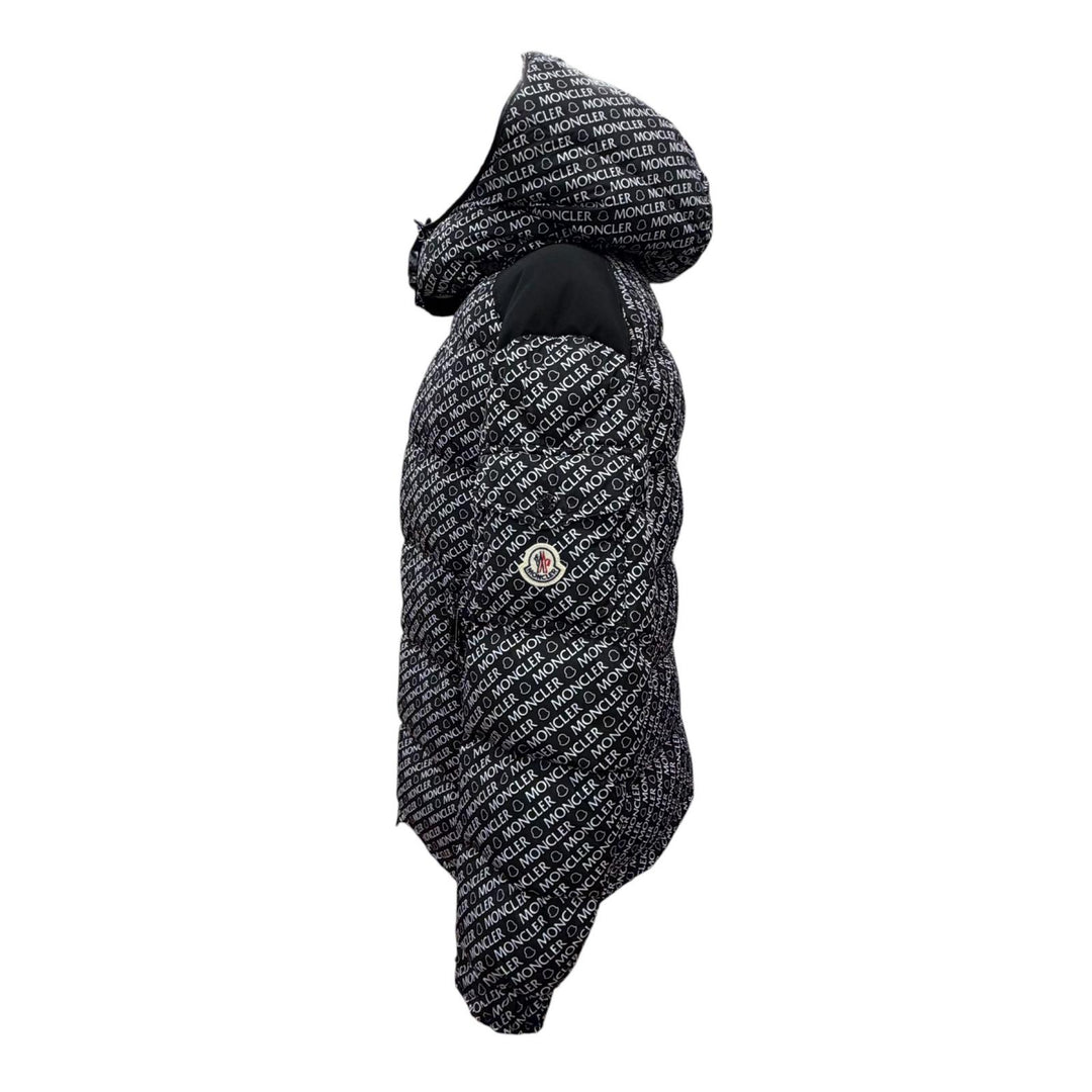 Excellent MONCLER Down jacket MAIRE Logo patch, all-over logo print, hooded, 1