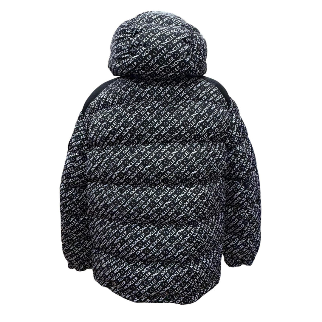Excellent MONCLER Down jacket MAIRE Logo patch, all-over logo print, hooded, 1