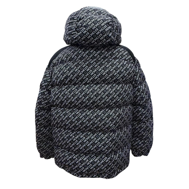 Excellent MONCLER Down jacket MAIRE Logo patch, all-over logo print, hooded, 1