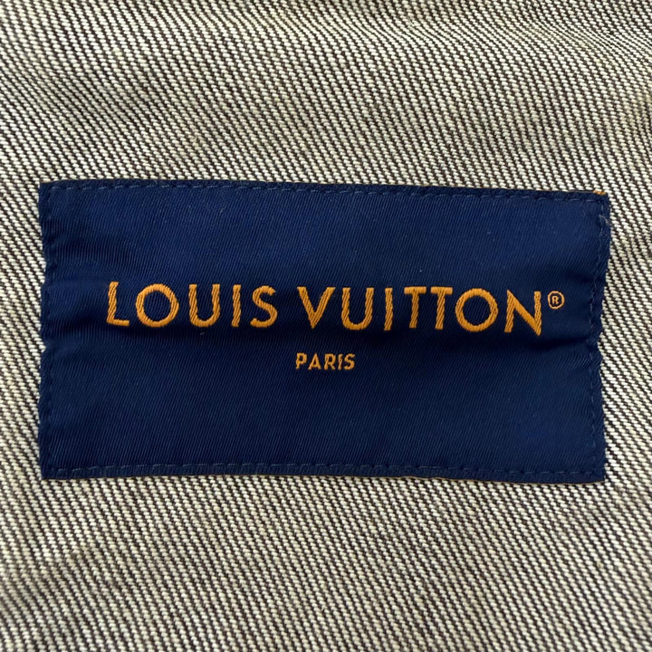 Excellent LOUIS VUITTON Denim Jacket Coffee Indigo Denim Long Sleeve Shirt