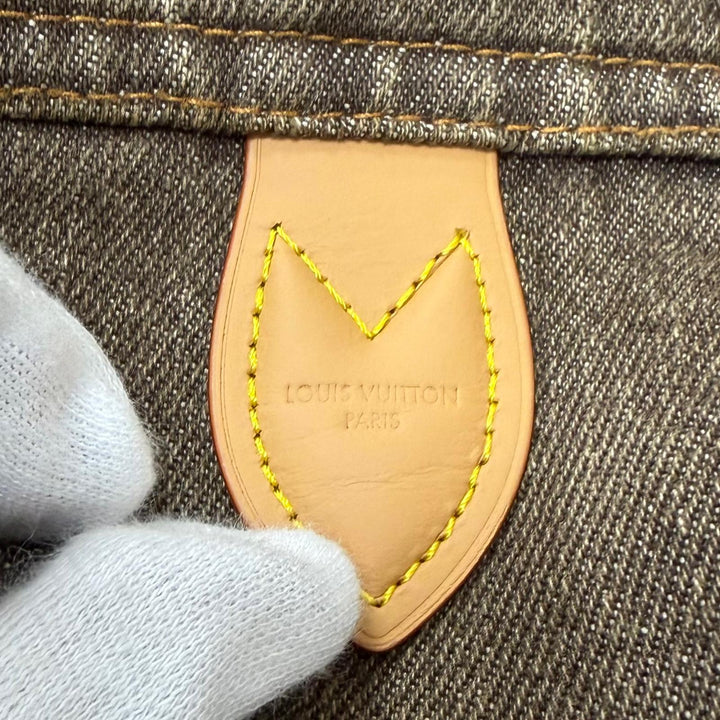 Excellent LOUIS VUITTON Denim Jacket Coffee Indigo Denim Long Sleeve Shirt
