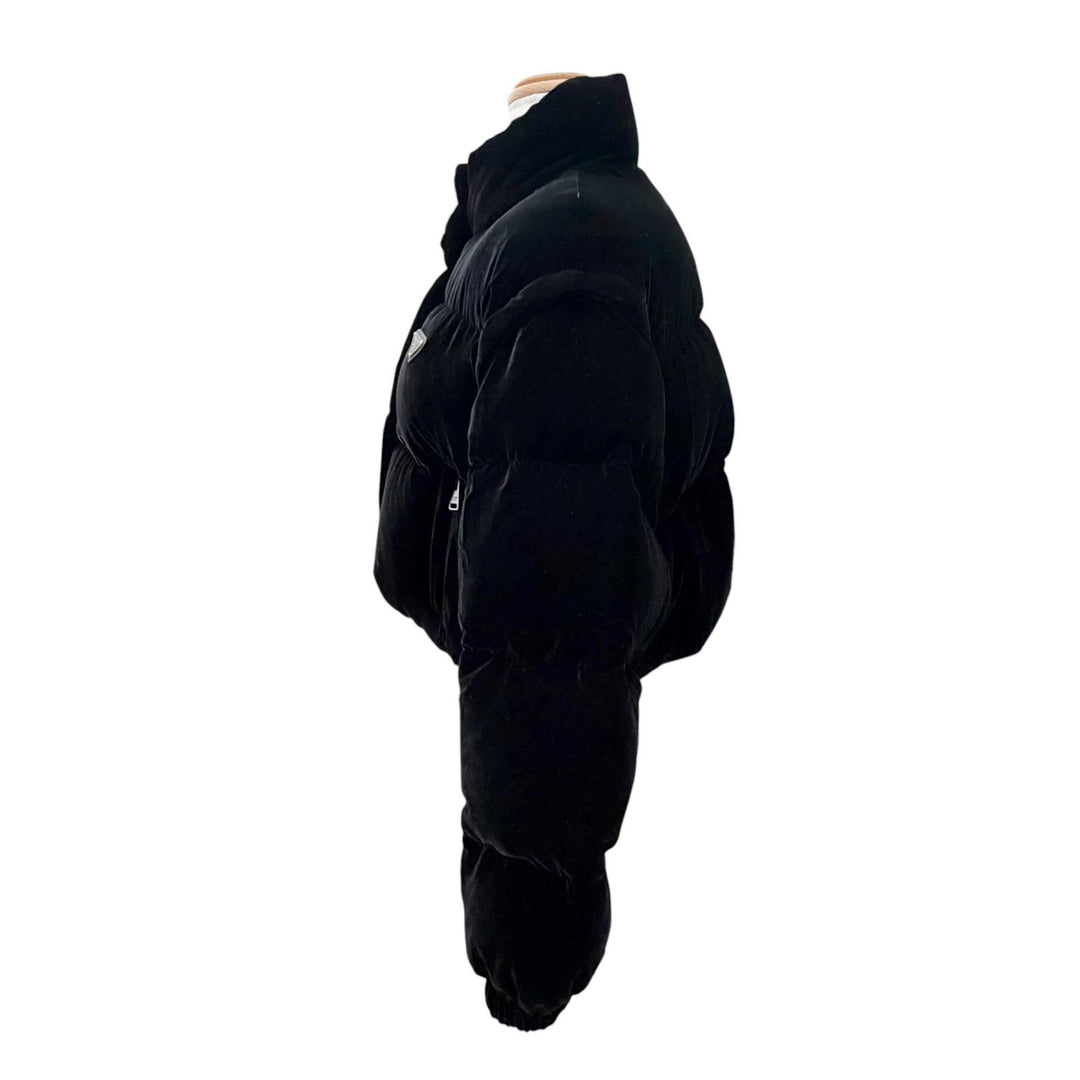 Excellent PRADA Down jacket Triangle velvet cropped 2-way down vest 36 291805