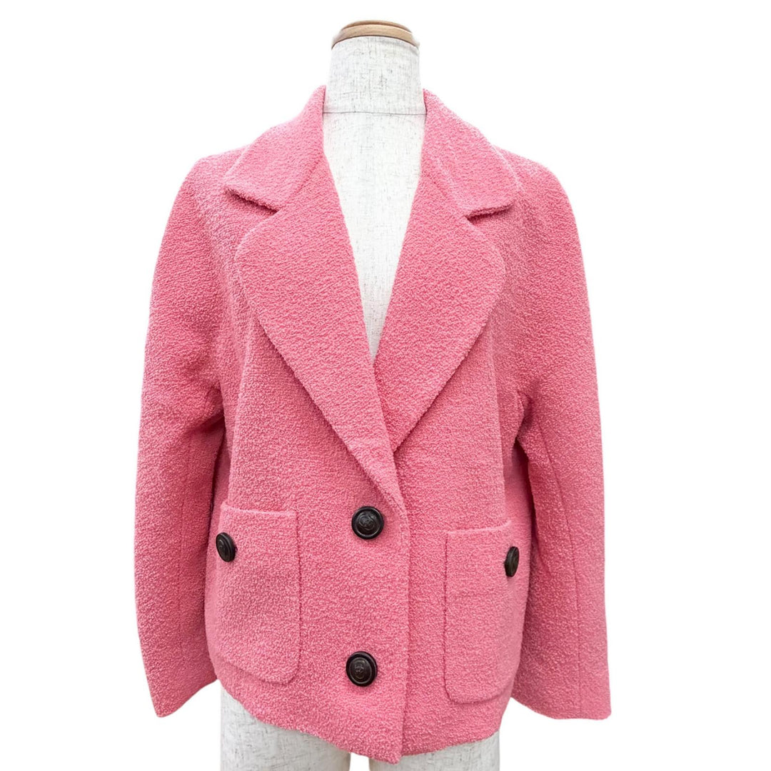 Excellent GUCCI Jacket Interlocking G Button Short pink wool 36 619267 ZAD82