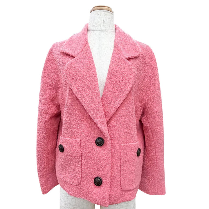 Excellent GUCCI Jacket Interlocking G Button Short pink wool 36 619267 ZAD82