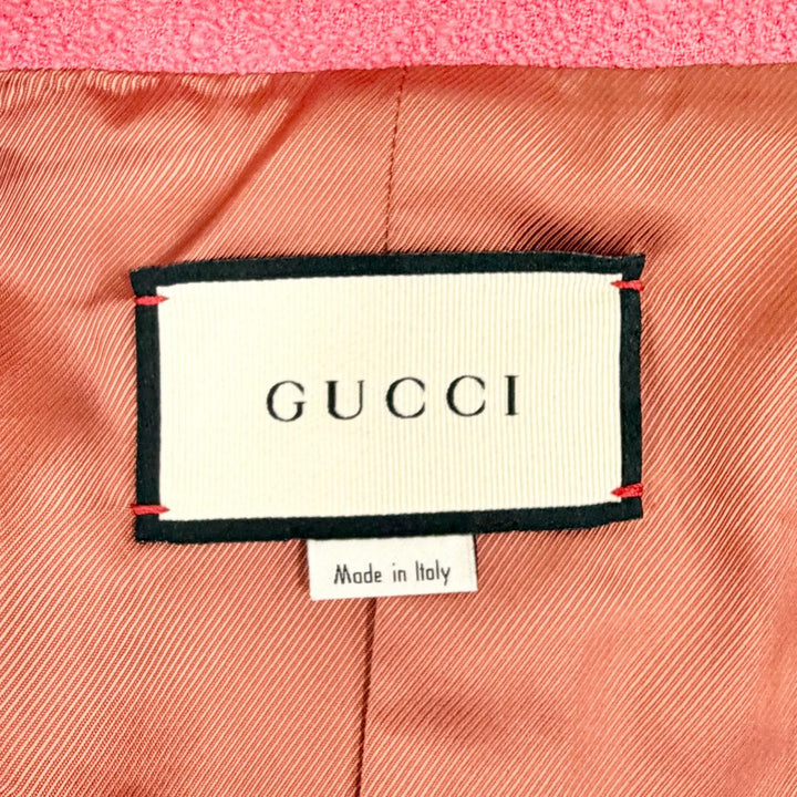 Excellent GUCCI Jacket Interlocking G Button Short pink wool 36 619267 ZAD82