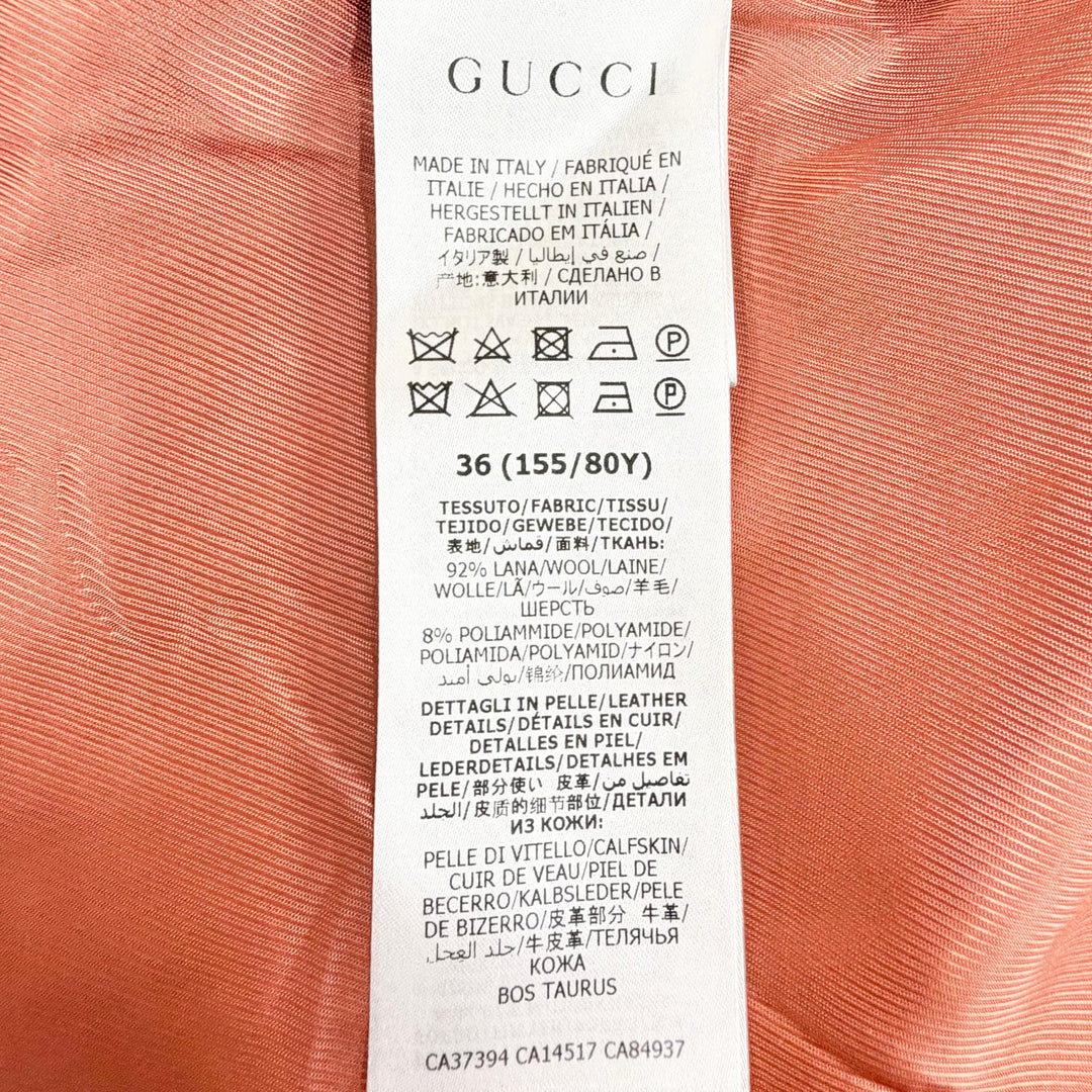 Excellent GUCCI Jacket Interlocking G Button Short pink wool 36 619267 ZAD82