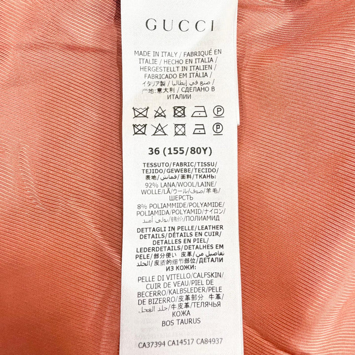 Excellent GUCCI Jacket Interlocking G Button Short pink wool 36 619267 ZAD82