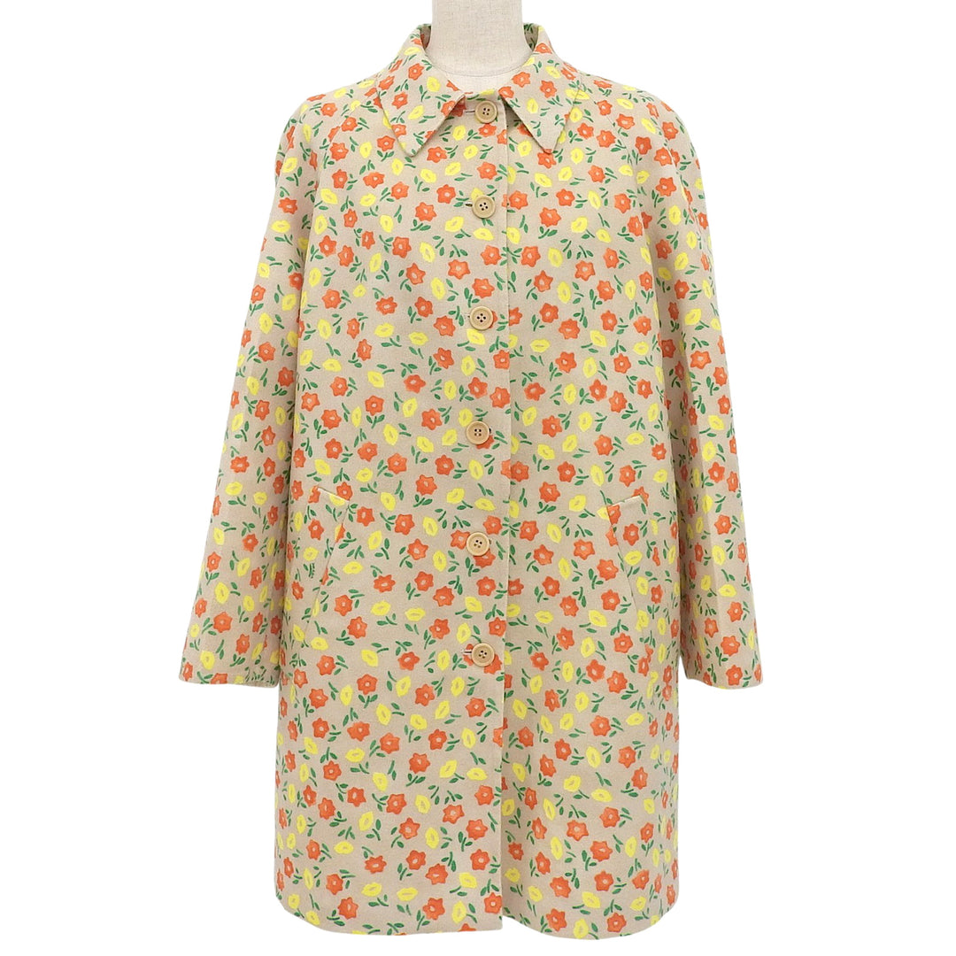 Great PRADA coat flour Multi Virgin wool Women 42 P669F S171 1M5E