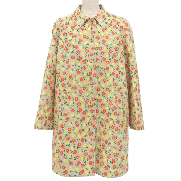 Great PRADA coat flour Multi Virgin wool Women 42 P669F S171 1M5E