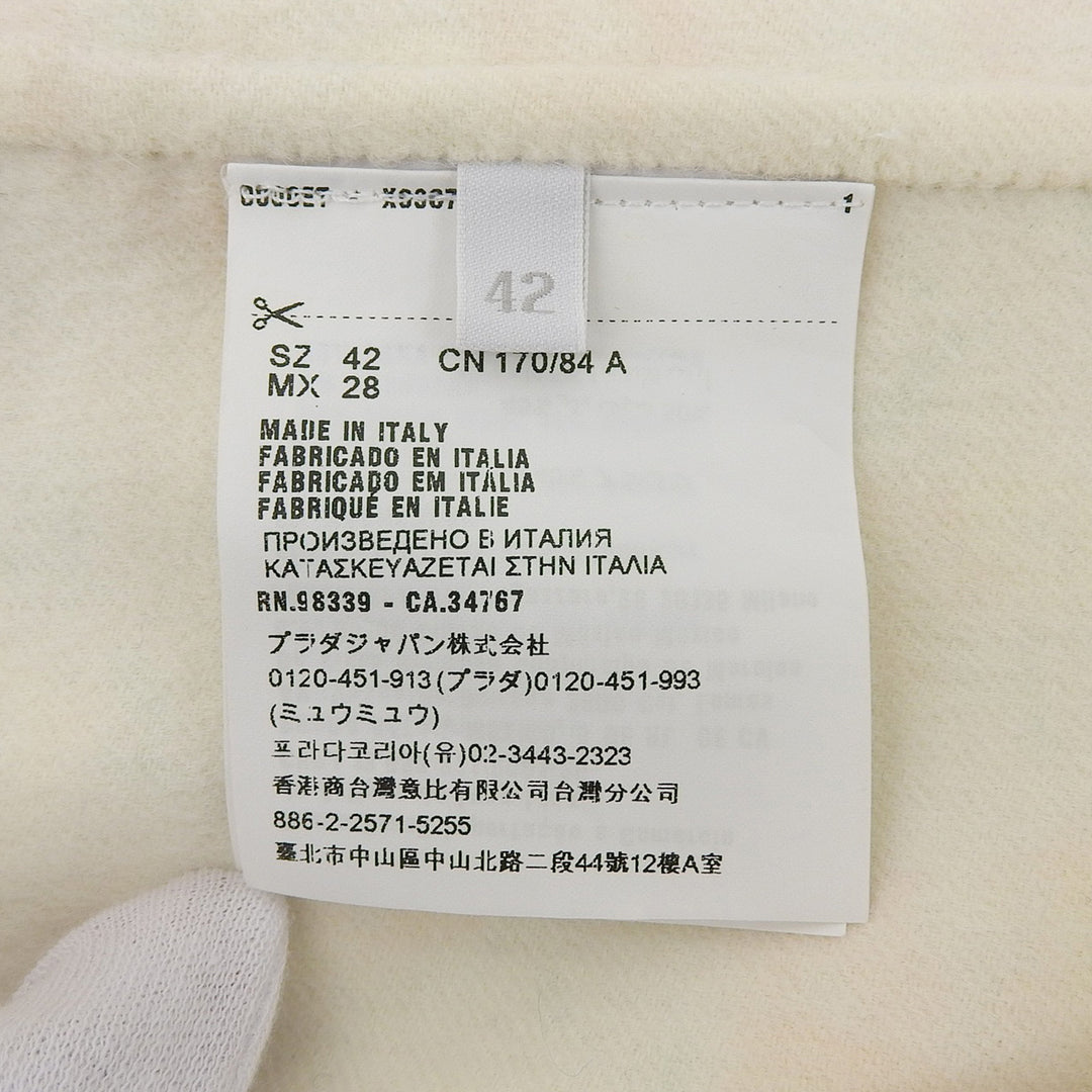 Great PRADA coat flour Multi Virgin wool Women 42 P669F S171 1M5E