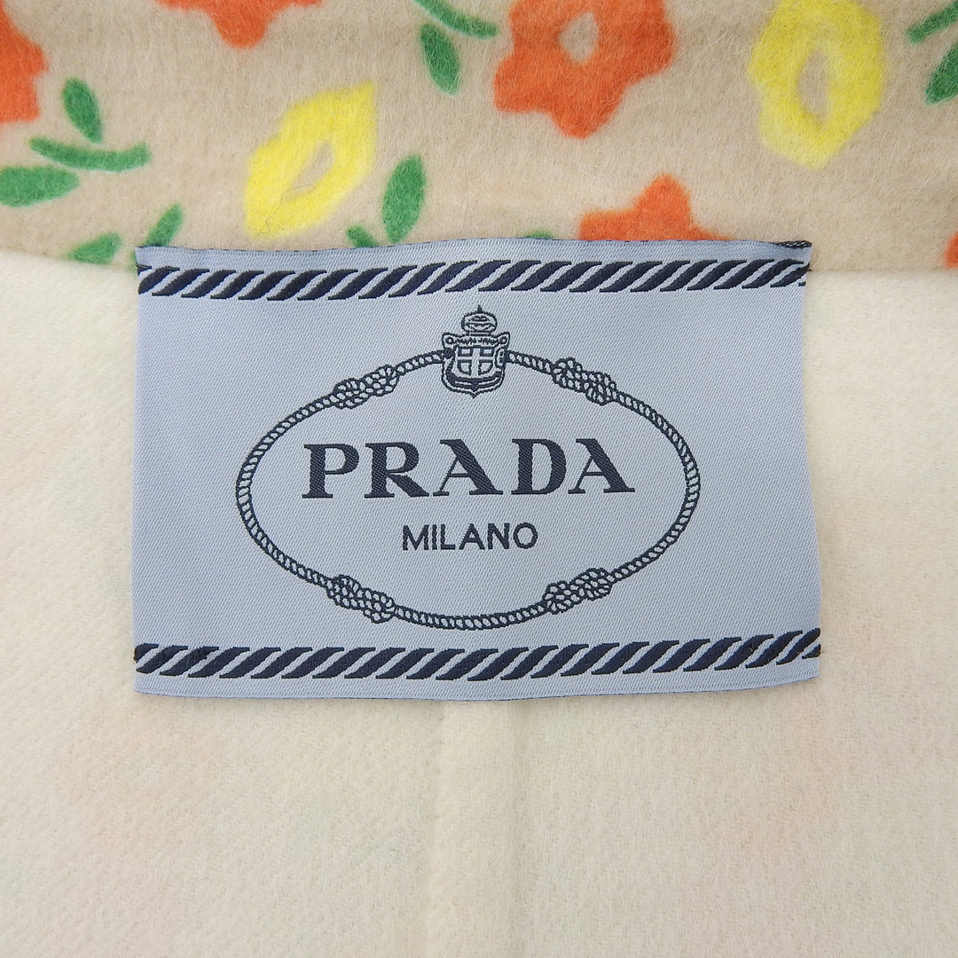Great PRADA coat flour Multi Virgin wool Women 42 P669F S171 1M5E