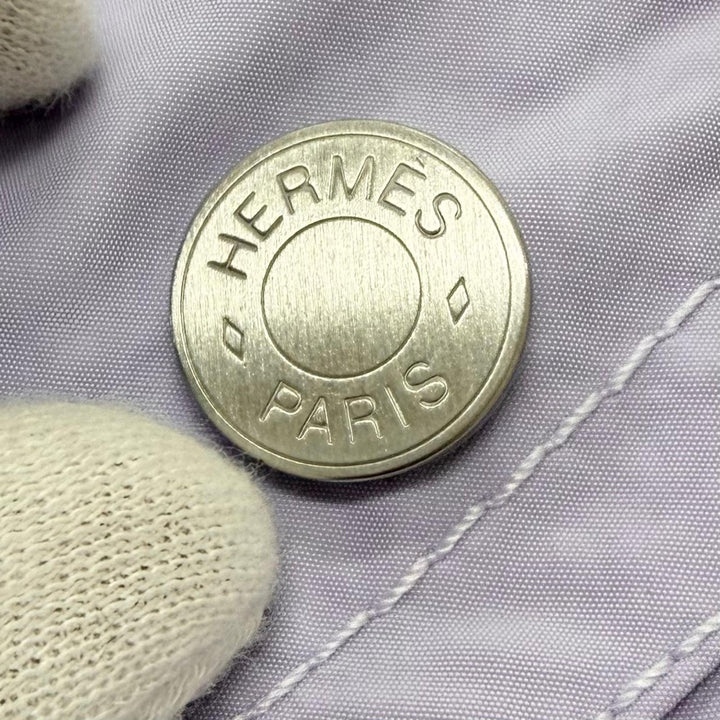 Excellent HERMES coat Serie Button Crude Cell Hooded Nylon Light purple