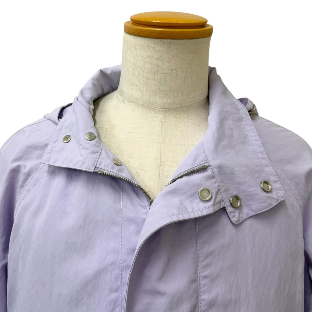 Excellent HERMES coat Serie Button Crude Cell Hooded Nylon Light purple