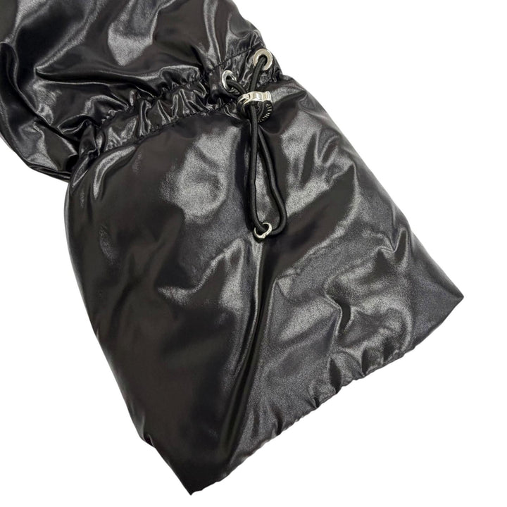 Great MONCLER poncho MANTELLA Logo patch down sleeve fringe cape coat black S