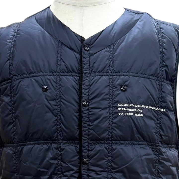 Pristine MONCLER GENIUS 7 Down vest VAILE GILET Vest with logo patch Navy mens 4