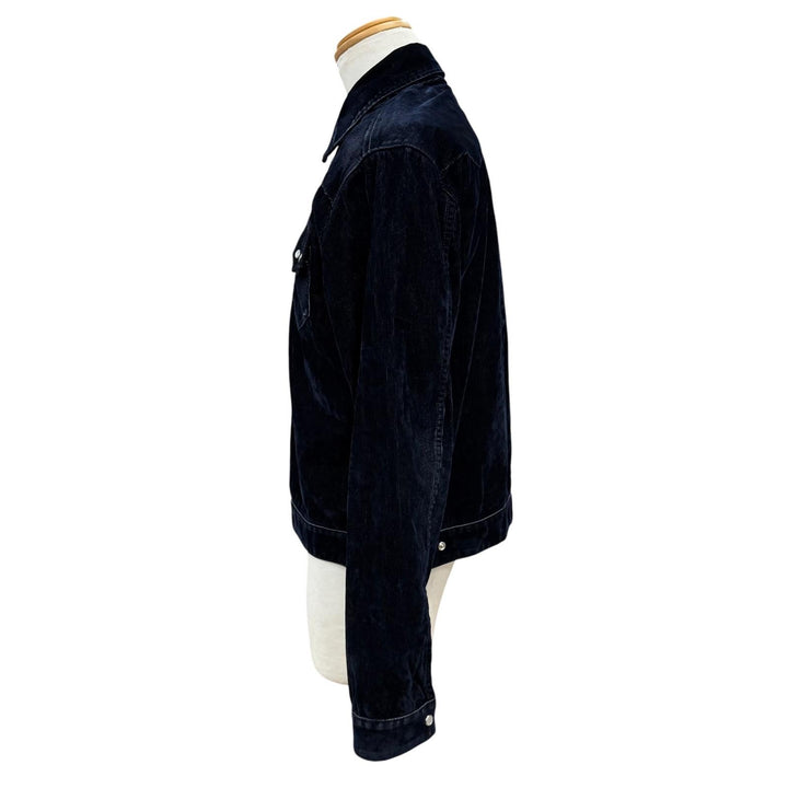 Excellent DSQUARED2 Jacket Flocked Cord Jean Jacket Corduroy black 44 S74DM0938