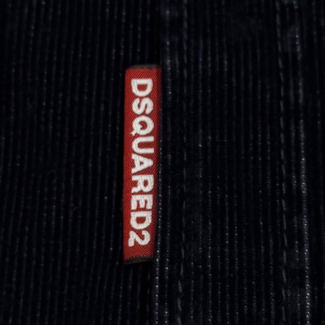 Excellent DSQUARED2 Jacket Flocked Cord Jean Jacket Corduroy black 44 S74DM0938