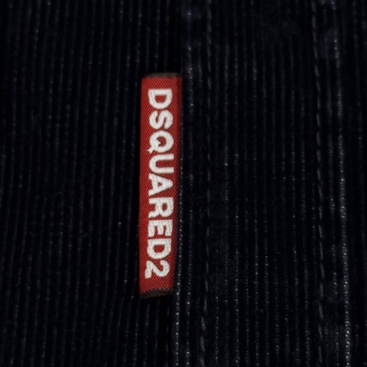 Excellent DSQUARED2 Jacket Flocked Cord Jean Jacket Corduroy black 44 S74DM0938