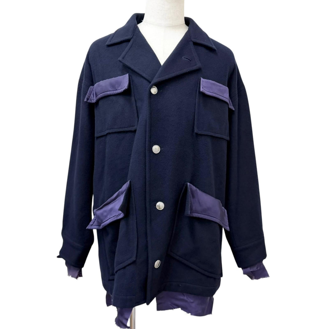 Great sulvam Jacket OVER BLOUSON JACKET Dark navy hair mens M