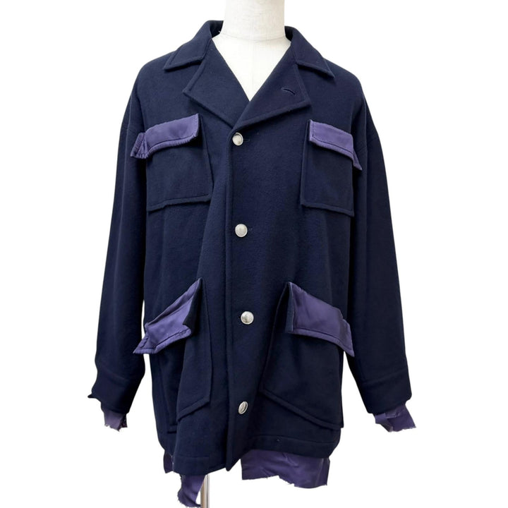 Great sulvam Jacket OVER BLOUSON JACKET Dark navy hair mens M