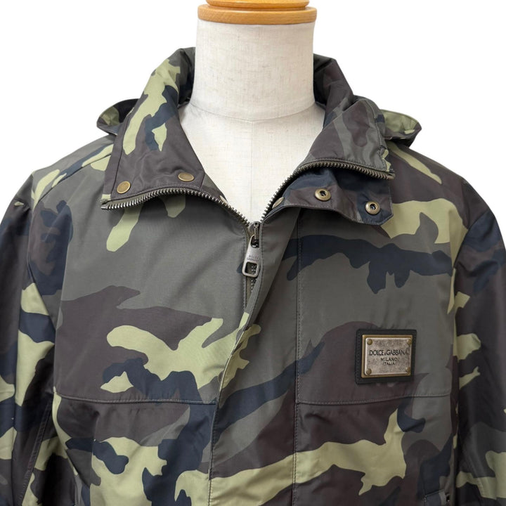 Great DOLCE&GABBANA mountain hoodie Black tag camouflage pattern khaki