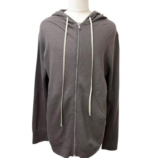 Great Rick Owens hoodie Zip-up knit hoodie Brown cashmere