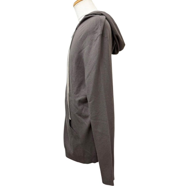Great Rick Owens hoodie Zip-up knit hoodie Brown cashmere