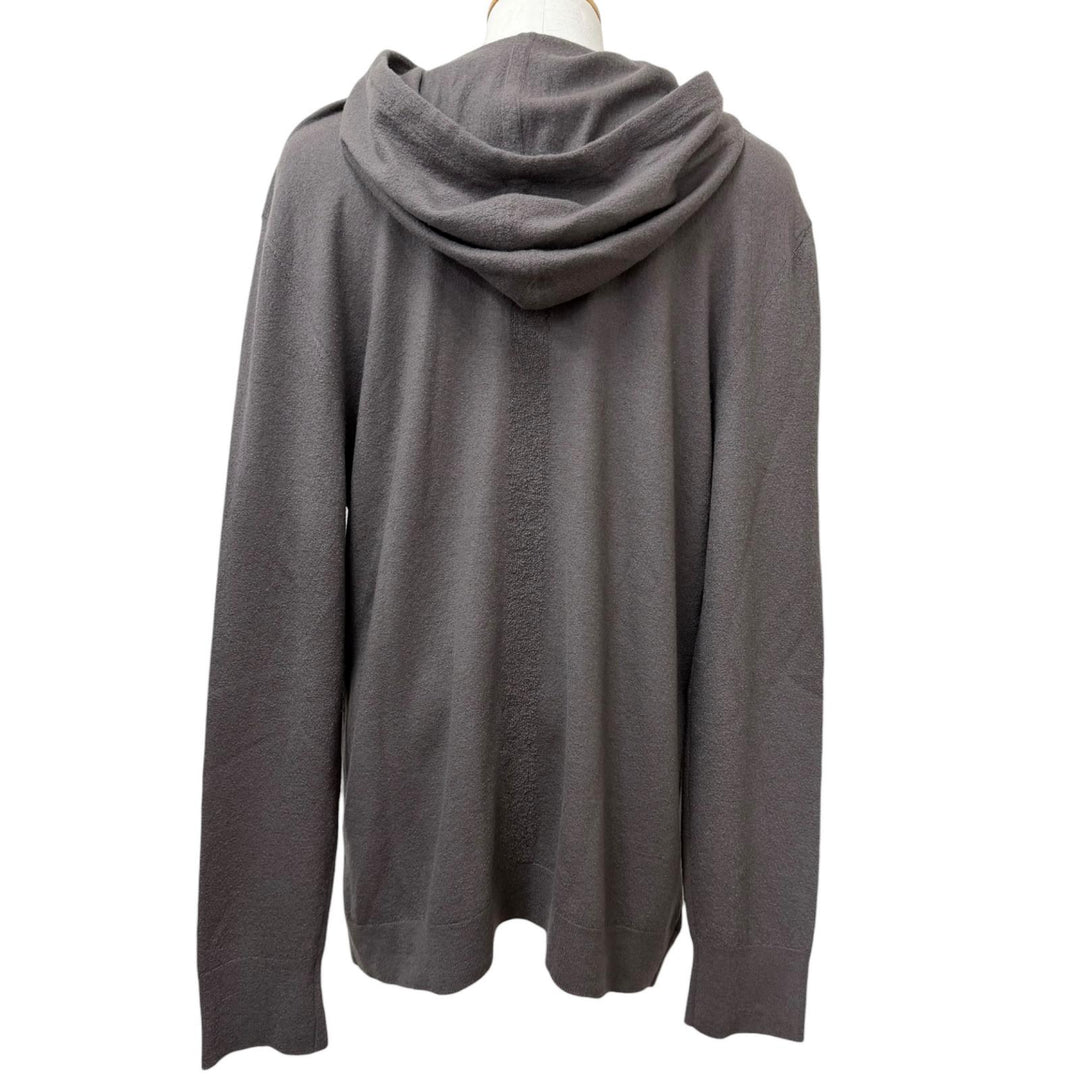 Great Rick Owens hoodie Zip-up knit hoodie Brown cashmere
