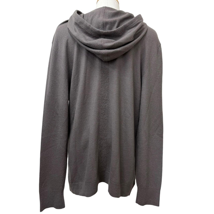 Great Rick Owens hoodie Zip-up knit hoodie Brown cashmere