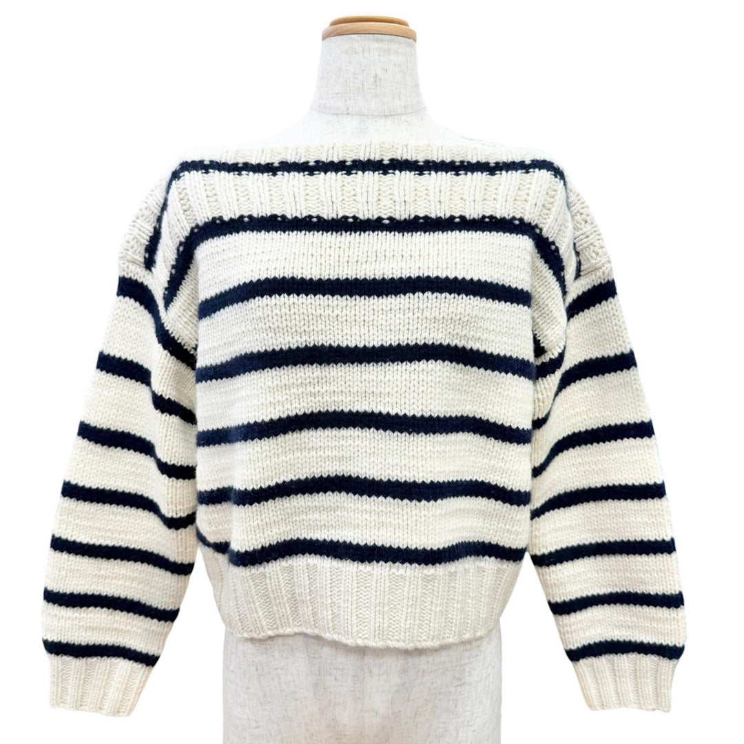 Great CELINE knit Marinière striped boat neck cropped cashmere S 2AJ94597V