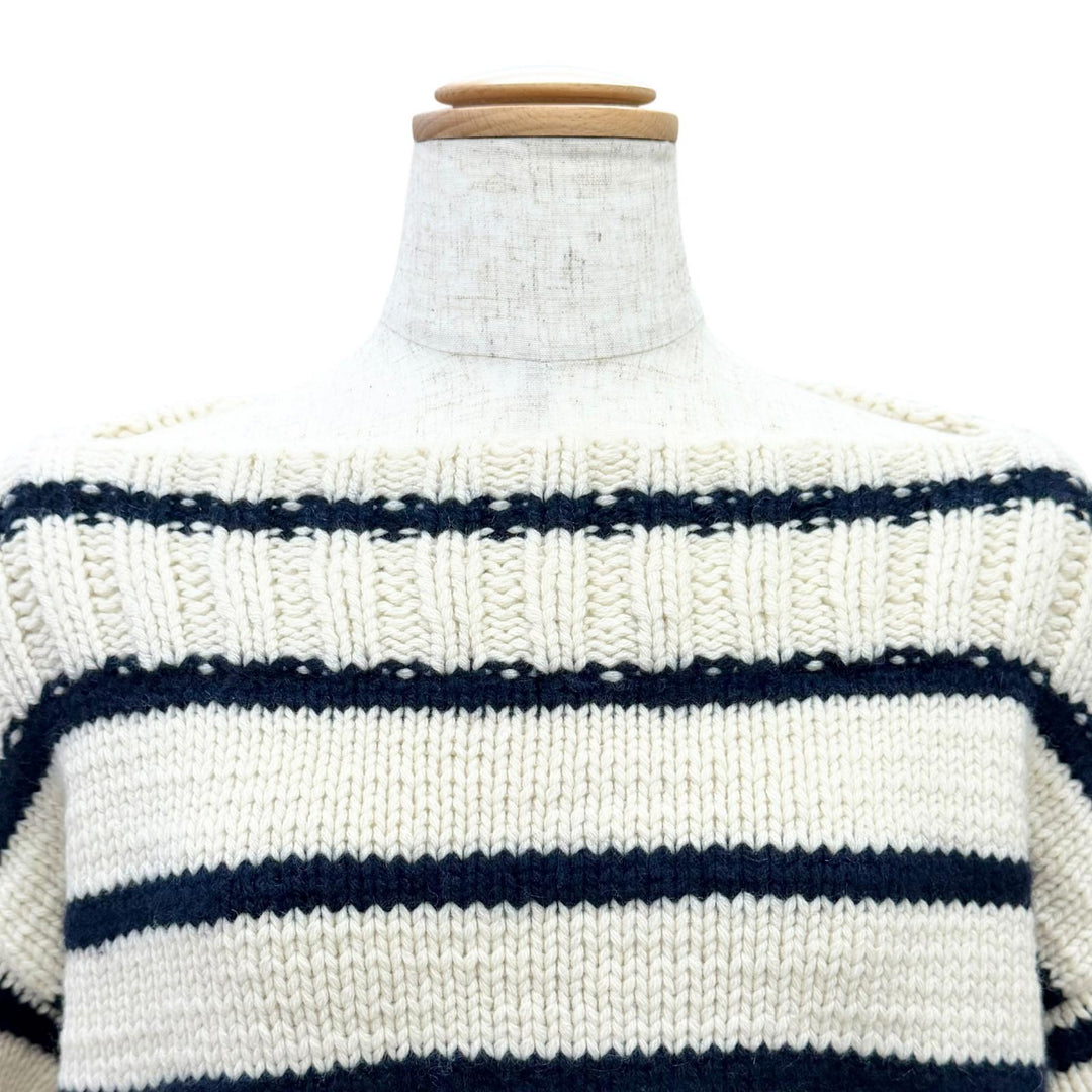 Great CELINE knit Marinière striped boat neck cropped cashmere S 2AJ94597V