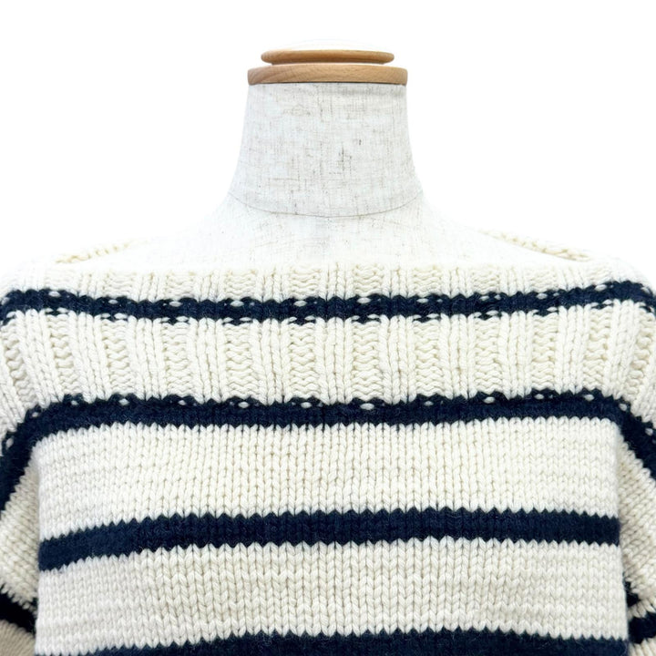 Great CELINE knit Marinière striped boat neck cropped cashmere S 2AJ94597V