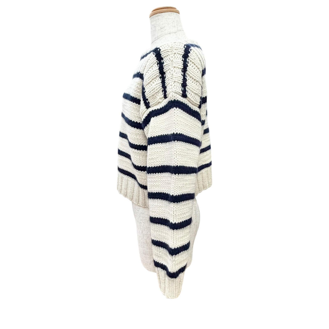 Great CELINE knit Marinière striped boat neck cropped cashmere S 2AJ94597V