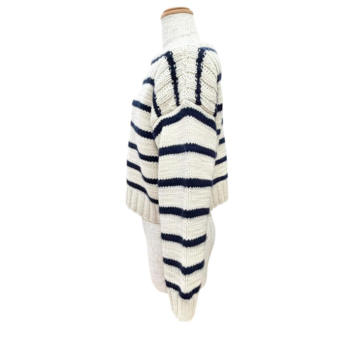 Great CELINE knit Marinière striped boat neck cropped cashmere S 2AJ94597V