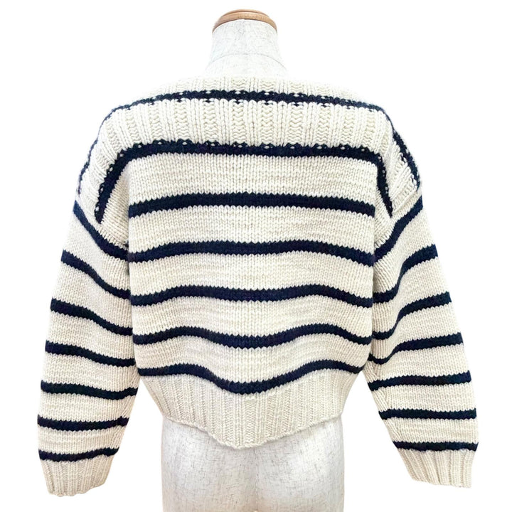 Great CELINE knit Marinière striped boat neck cropped cashmere S 2AJ94597V