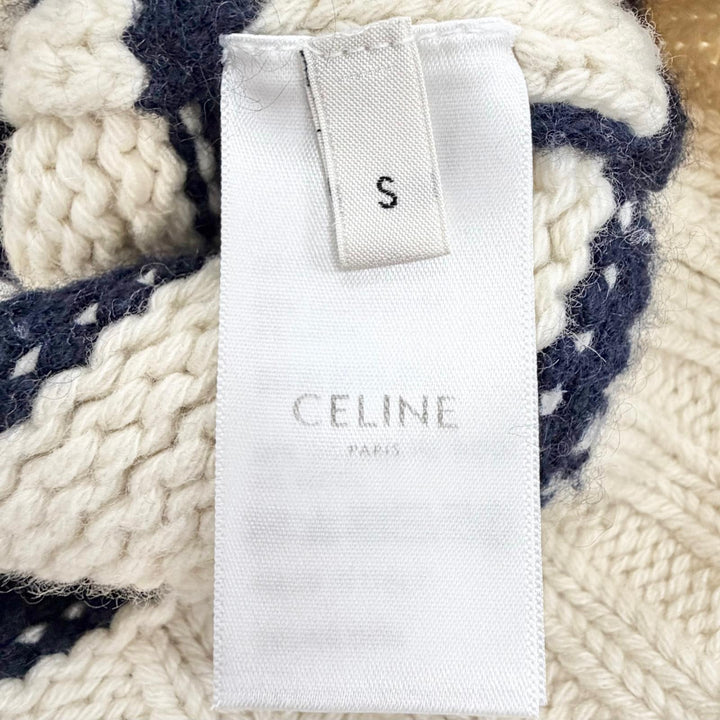 Great CELINE knit Marinière striped boat neck cropped cashmere S 2AJ94597V