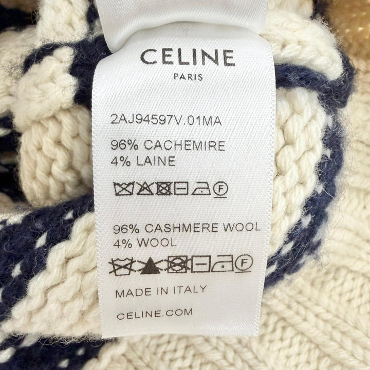Great CELINE knit Marinière striped boat neck cropped cashmere S 2AJ94597V