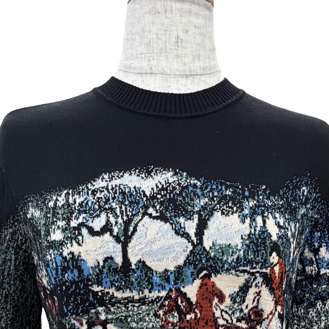Excellent Christian Dior knit All-over print short sleeves black 38 7C24529AM555