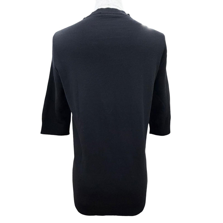 Excellent Christian Dior knit All-over print short sleeves black 38 7C24529AM555