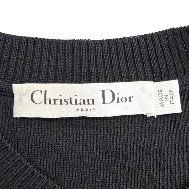 Excellent Christian Dior knit All-over print short sleeves black 38 7C24529AM555