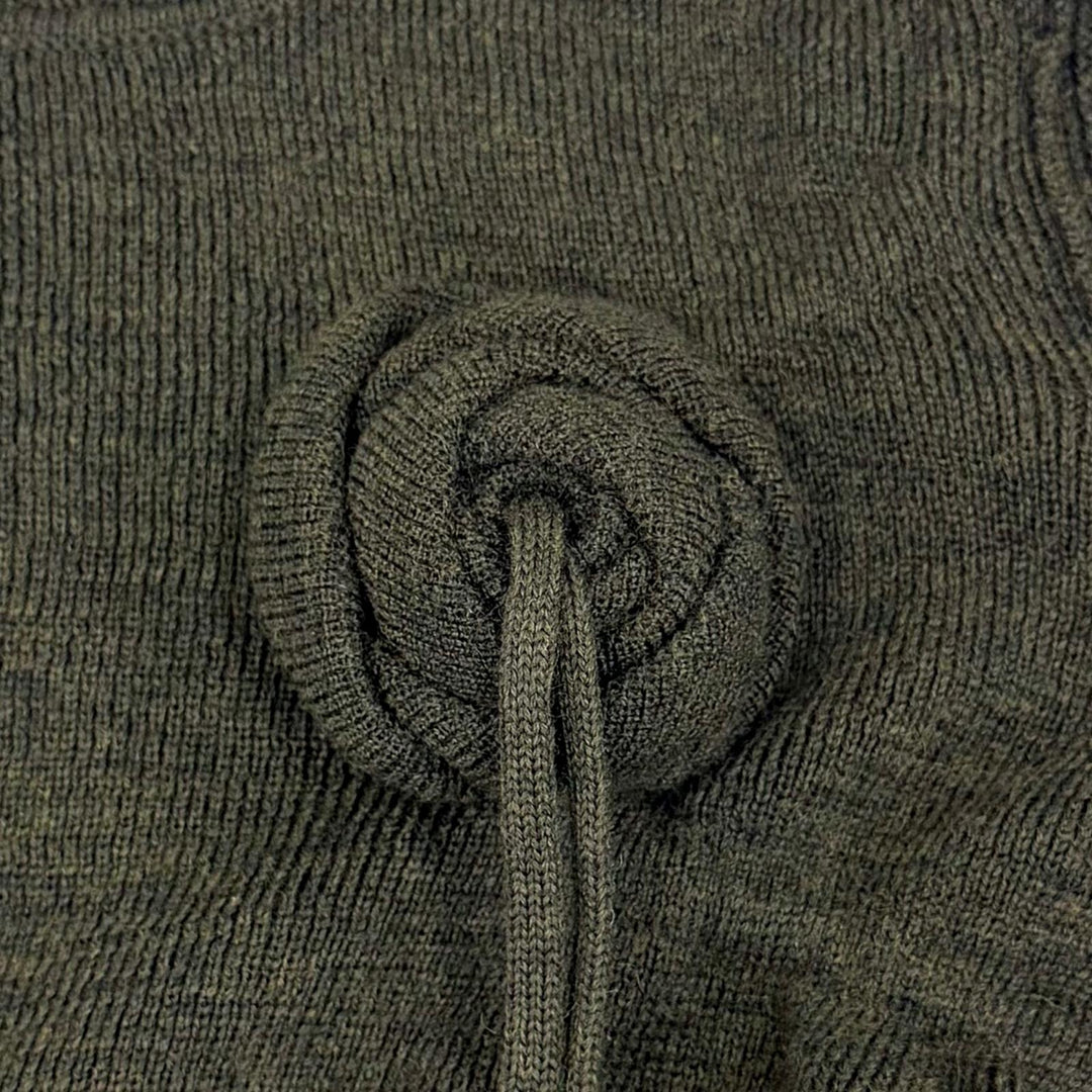 Pristine BURBERRY Solid Color Drawstring Rose Wool Sweater green L 80769211