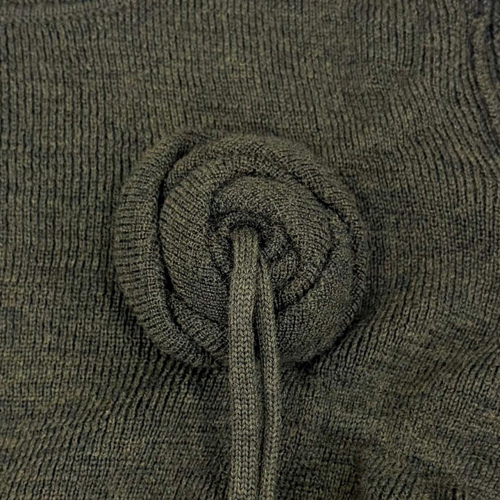 Pristine BURBERRY Solid Color Drawstring Rose Wool Sweater green L 80769211