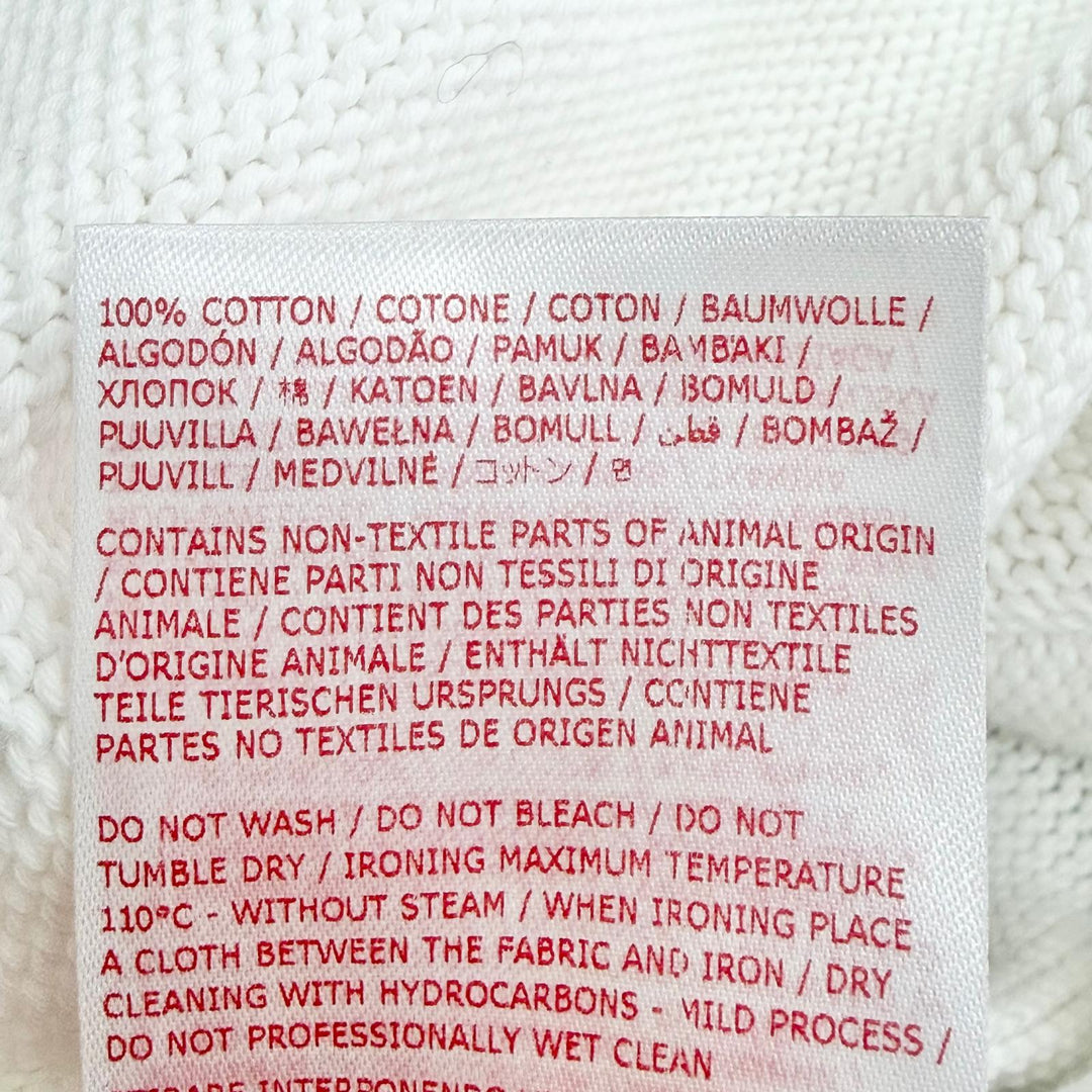 Great MARNI cardigan Intarsia Logo Kimono Sleeve Knit white 38 CDMD0309Q0