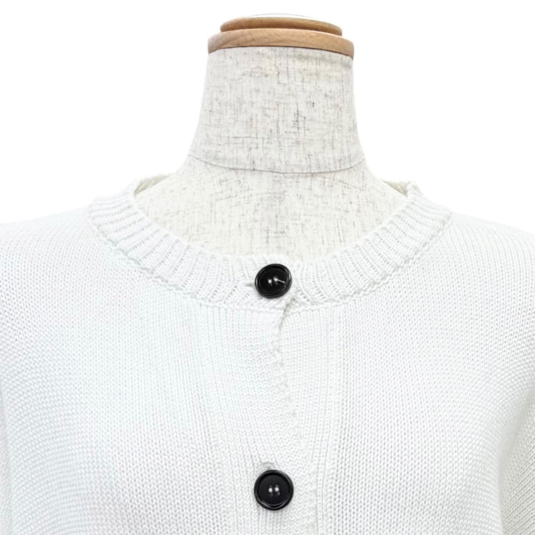 Great MARNI cardigan Intarsia Logo Kimono Sleeve Knit white 38 CDMD0309Q0