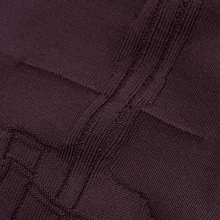 Excellent HERMES knit Fragmon Equestrian Antegral Bordeaux (purple) wool mens L