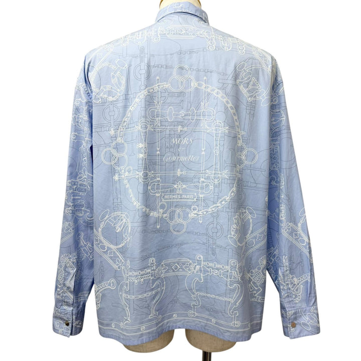 Excellent HERMES Long sleeve shirt Mall e Gourmet Serie button