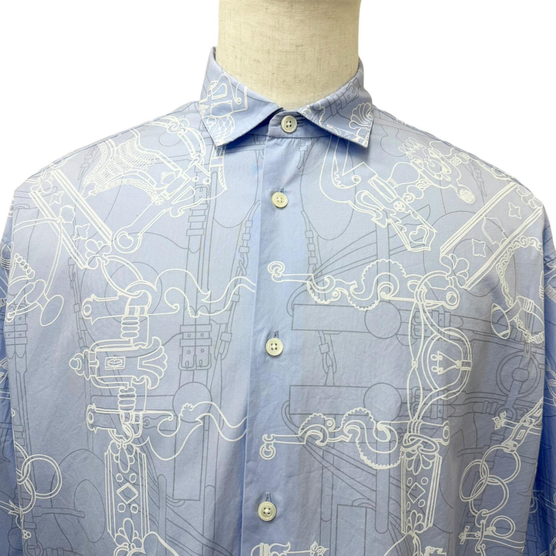 Excellent HERMES Long sleeve shirt Mall e Gourmet Serie button