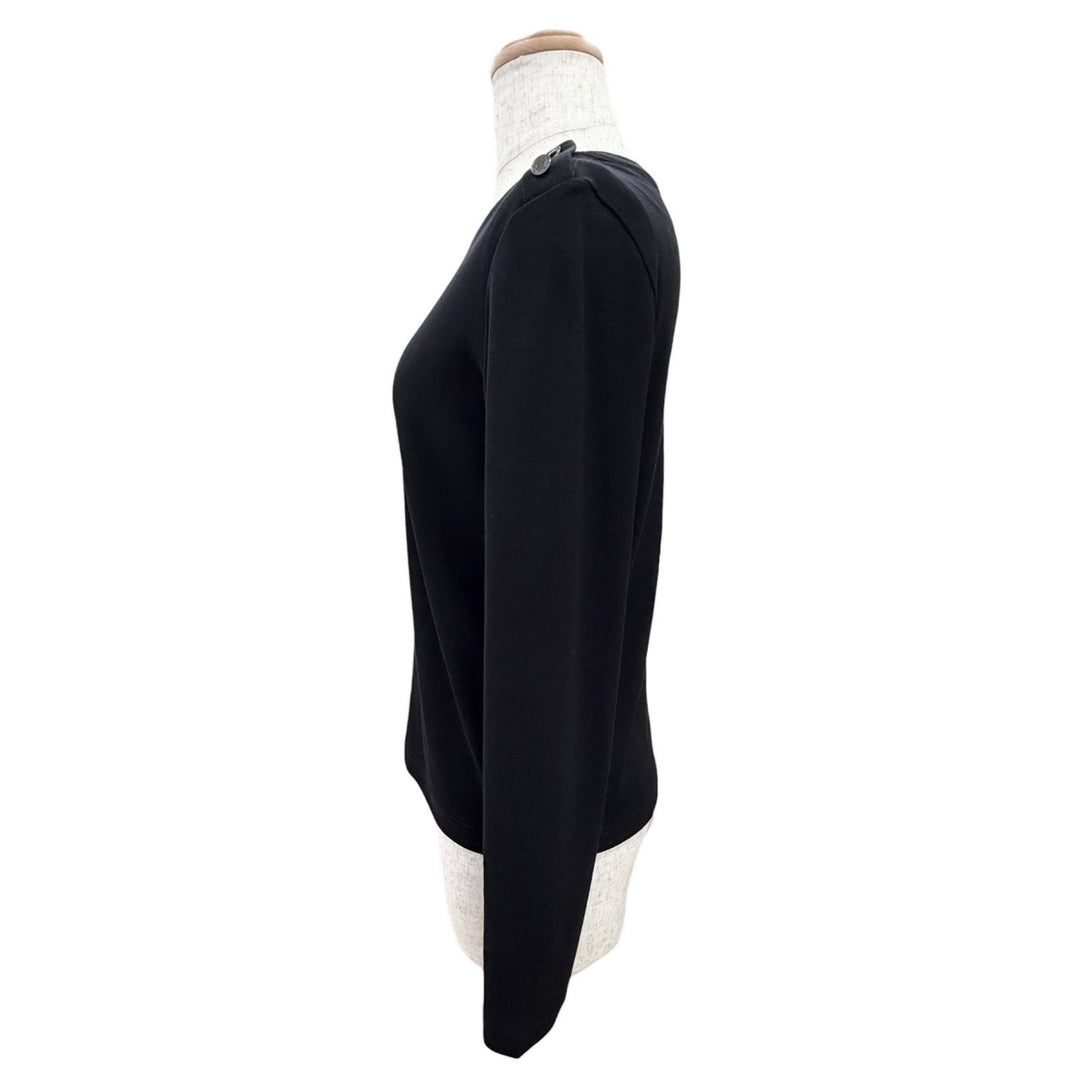 Excellent HERMES Long-sleeved T-shirt Margiela era Sellier button black 36